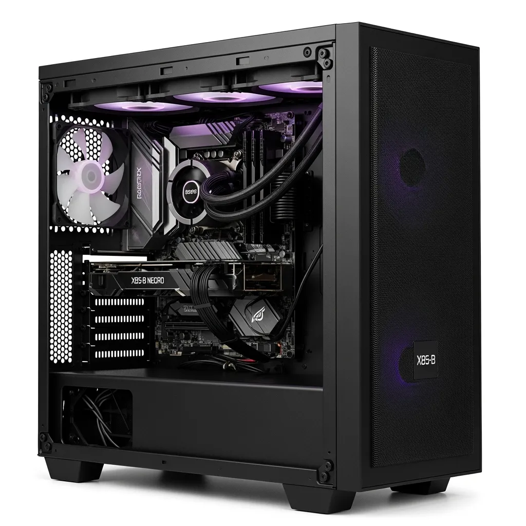 GABINETE X85-B NEGRO 300W 24 PINES