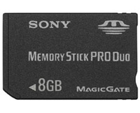 MEMORY STICK PRO DUO 8 GB SONY C/ADAPTADOR