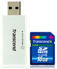 MEMORIA CARD SDHC 16GB CLASE 6 C/LEC/MEM TRANSCEND