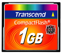 MEMORIA CARD COMPACTFLASH 1GB 133X TRANSCEND