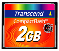 MEMORIA CARD COMPACTFLASH 2GB 133X TRANSCEND