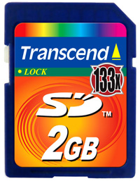 MEMORIA CARD SECURE DIGITAL 2 GB 133X TRANSCEND