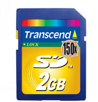 MEMORIA CARD SECURE DIGITAL 2 GB 150X TRANSCEND