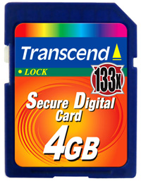 MEMORIA SECURE DIGITAL 4GB 133X TRANSCEND.