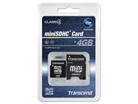 MEMORIA CARD MINI-SD-HC 4 GB CLASE 4 TRANSCEND