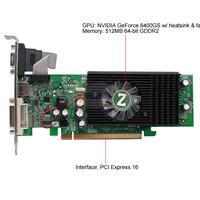T.DE VIDEO PCIE 8400GS-512MB/64BIT DDR2,DVI+CRT+TV