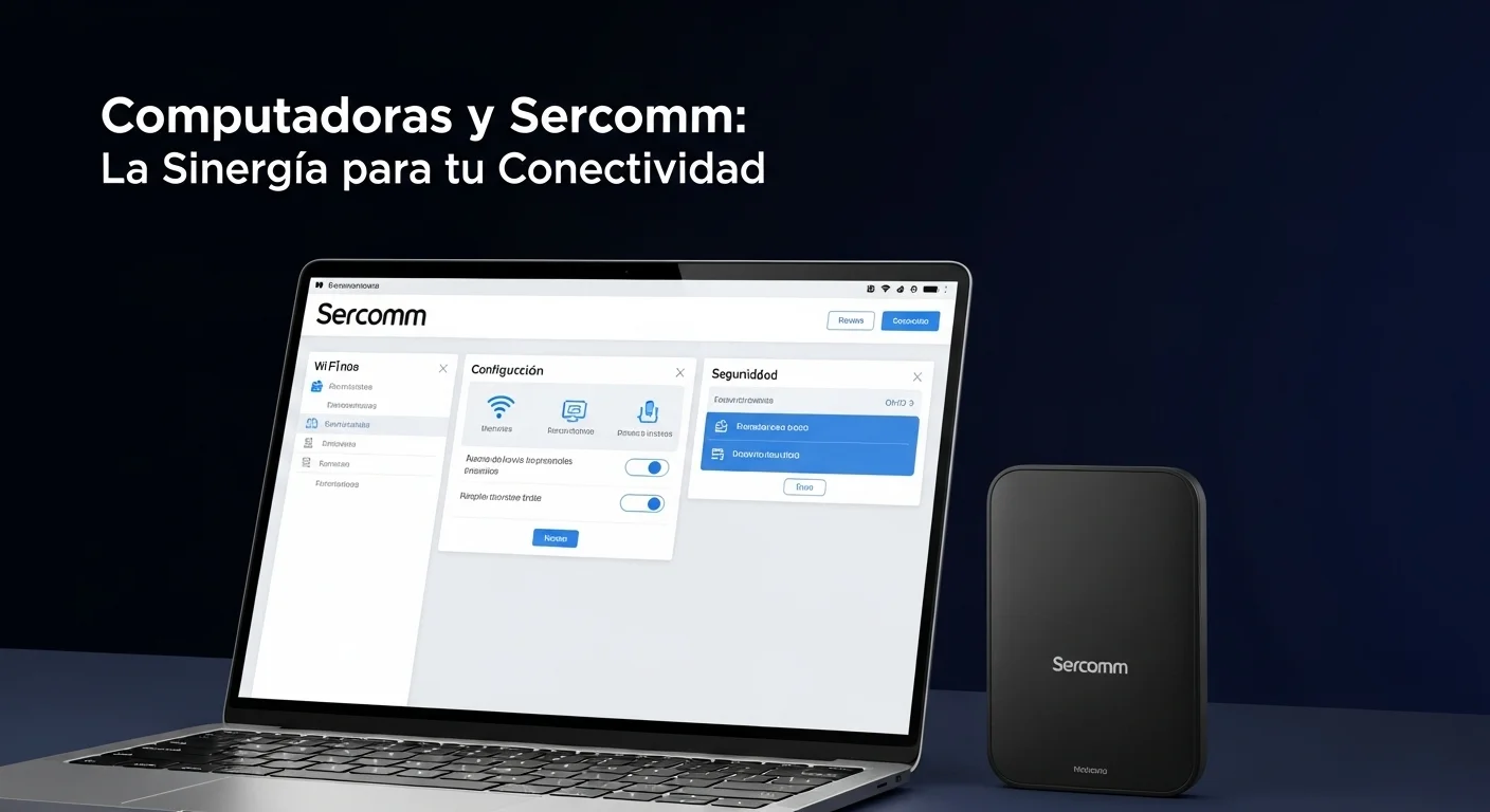Interfaz de configuración de un modem Sercomm en la pantalla de una computadora, mostrando opciones de Wi-Fi y seguridad.