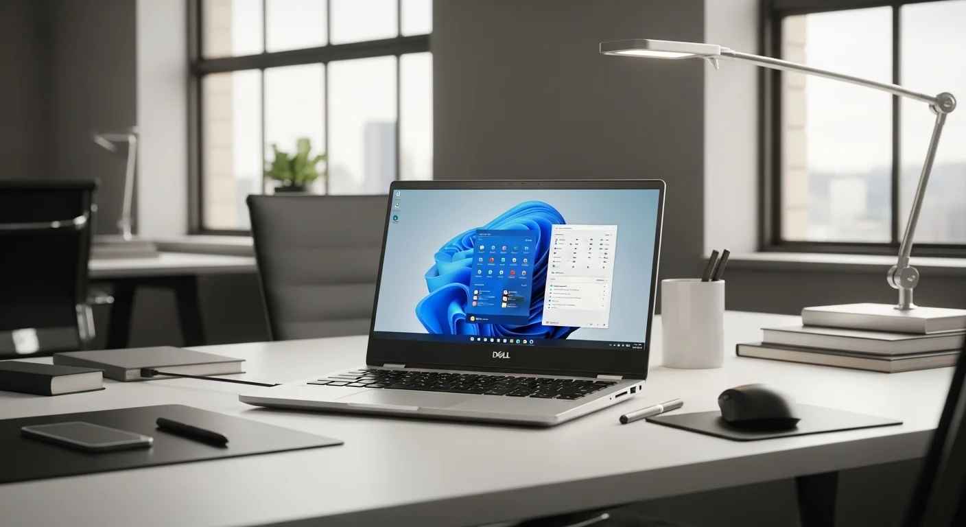 Computadora portátil Dell Latitude 5310 en un escritorio de oficina, mostrando su diseño profesional y robusto.