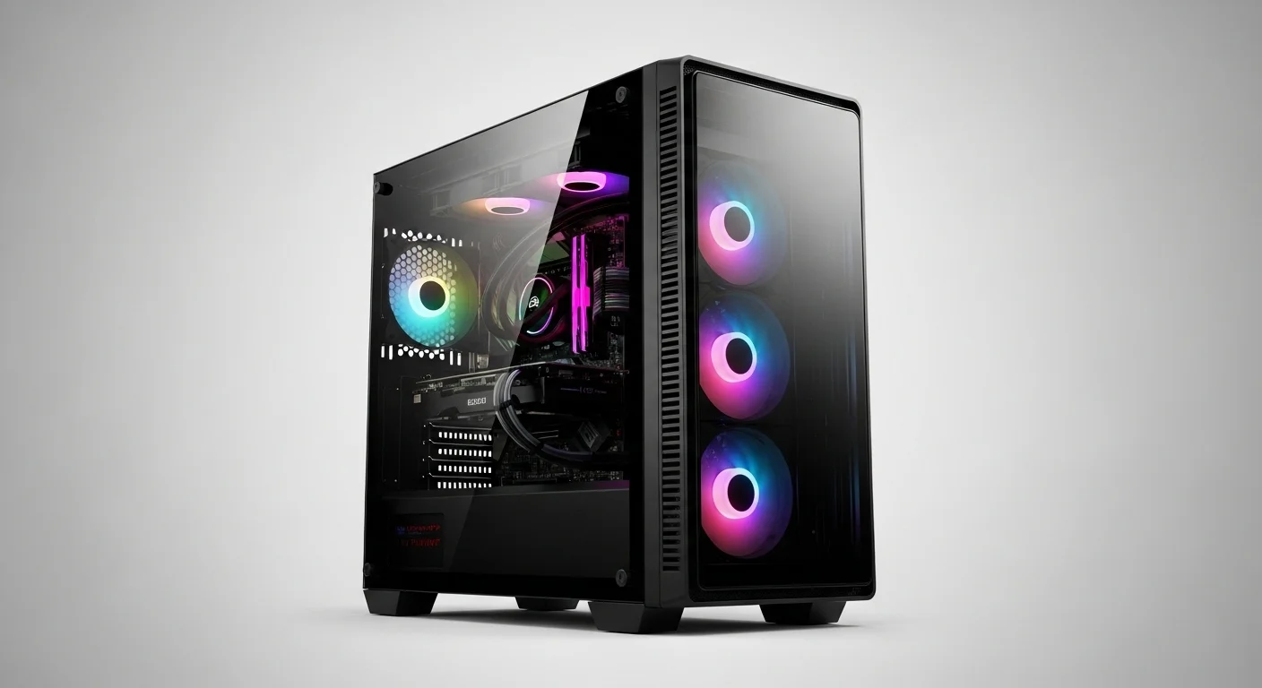 Gabinete PC gamer para computadoras de alto rendimiento con iluminación RGB y cristal templado.